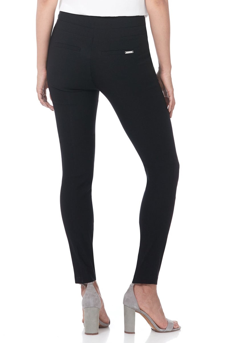 Rekucci Womenâ€™s Stretch Pull-On Skinny Work Pant â€“ Tummy Control, Zip Pockets, Legging Fit â€“ Office & Casual (16, Black) - Image 3